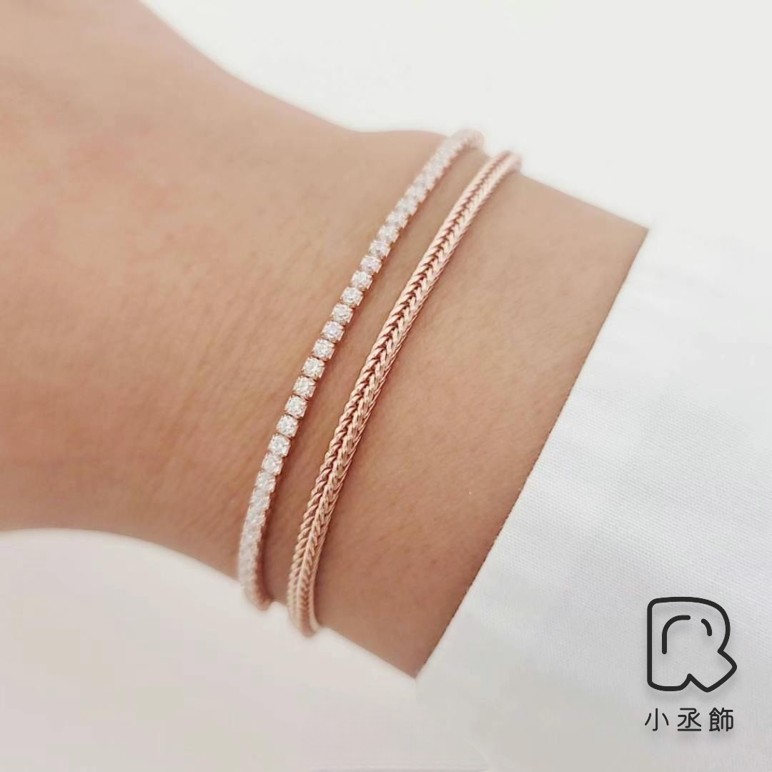 小丞飾-正韓D 通體全純銀s925正韓韓國生產製造 質感麥穗編製鏈條 金 銀 粉 三色 #76 超級美還可以交叉當辮子手鍊無敵美手鍊 16+3公分 $790官網搜尋🔍#76