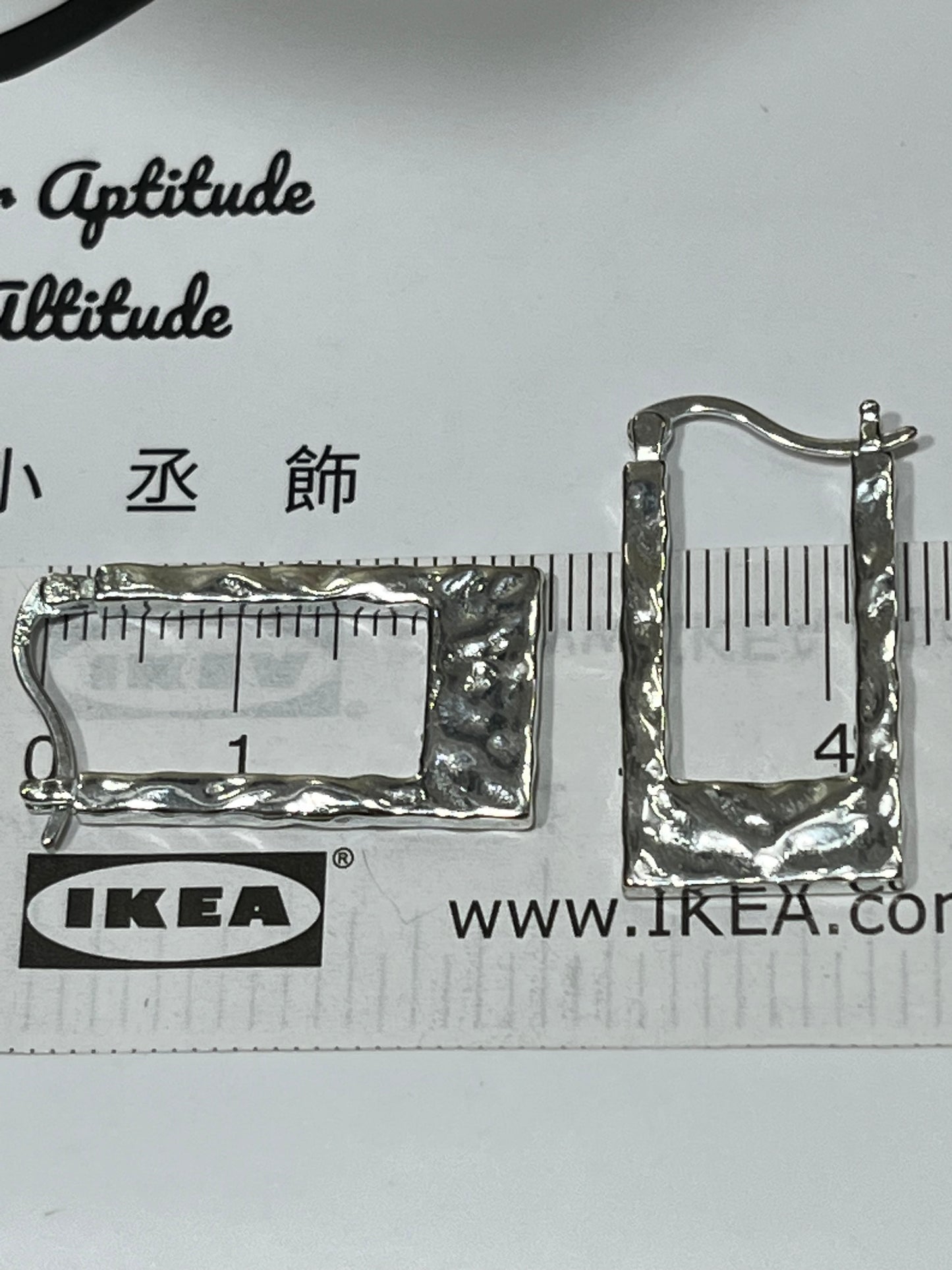 小丞飾 長方形液態不規則紋路個性耳扣 寬10mm 長25mm $490 #165