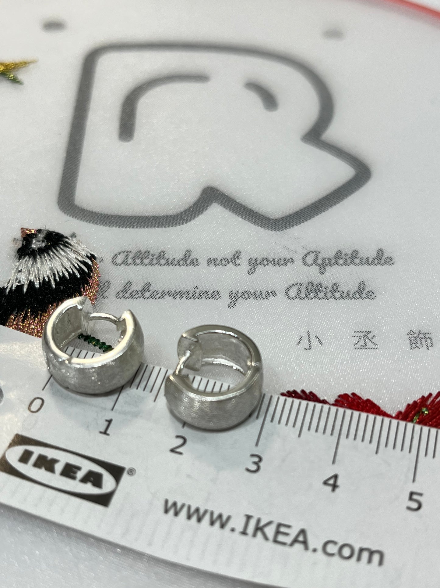 小丞飾 拉絲厚度6.5mm耳圈 圈口9mm $390 #136