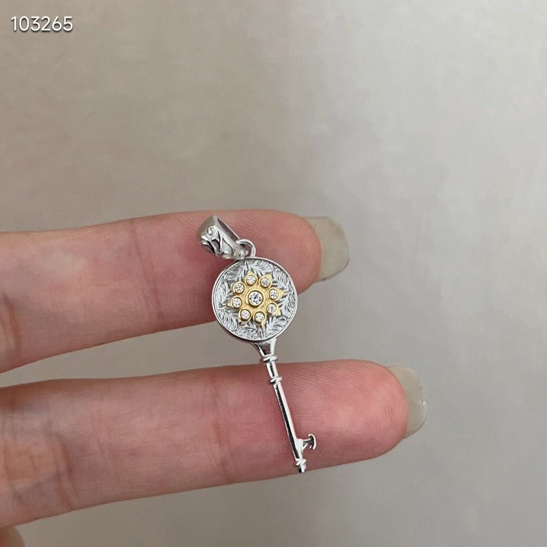 撞色小鑽鑰匙墜子 不含項鍊 #14