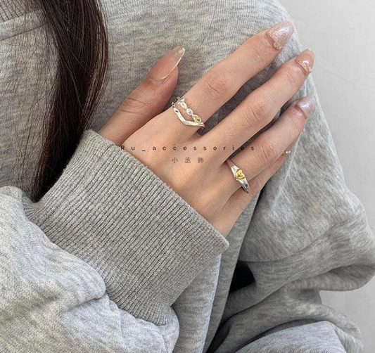 彩鑽雙層不規則戒