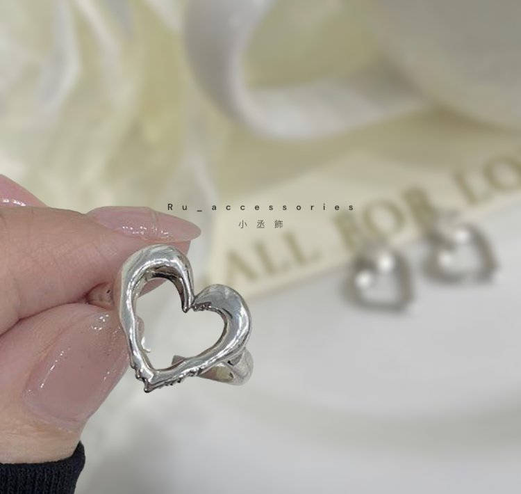 復古愛心鏤空戒 #100