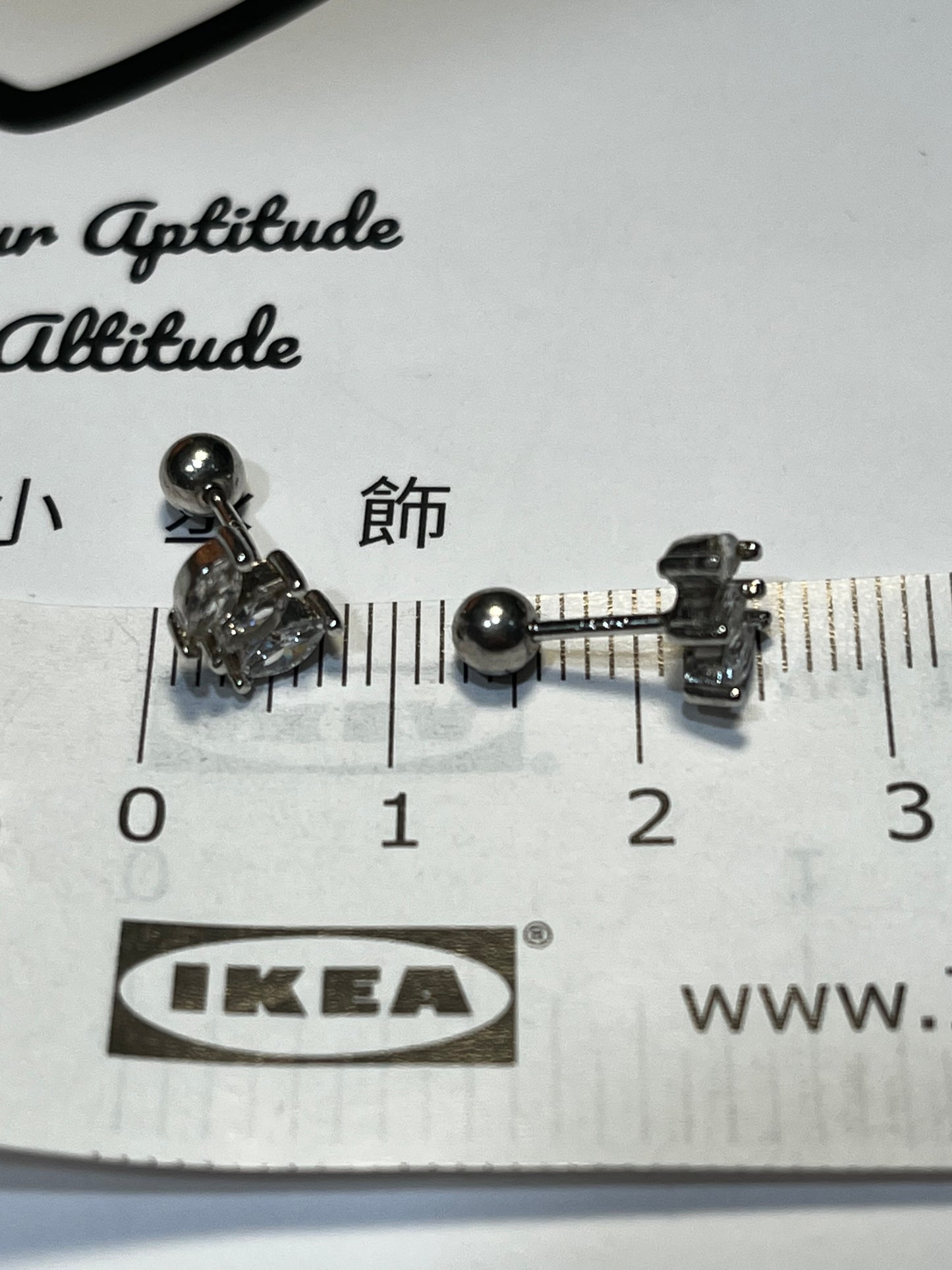 小丞飾 水晶三葉轉珠耳環 轉珠3.5mm 耳針6mm $250 #154
