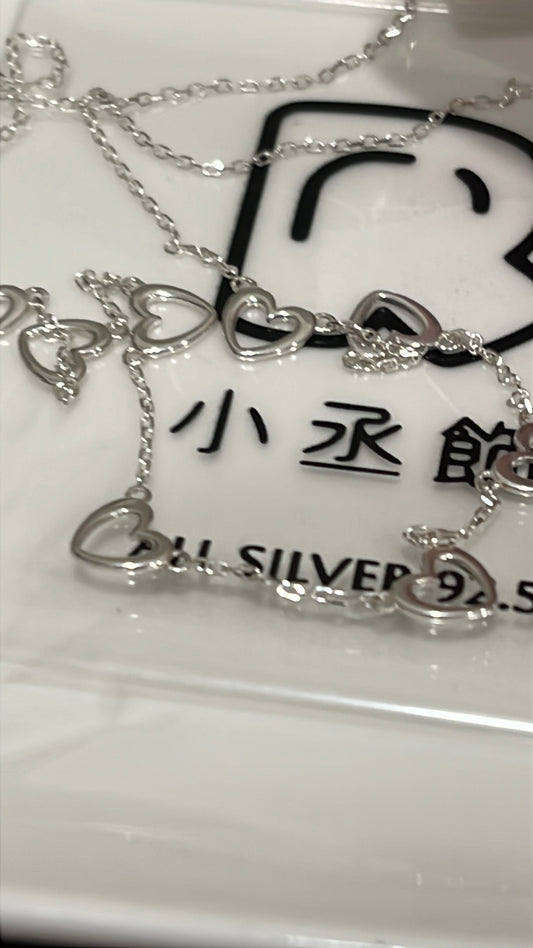 小丞飾_韓國飾品 925 鏤空愛心 項鍊,上身愛心服貼 非常百搭好看
41+4公分
#N603271