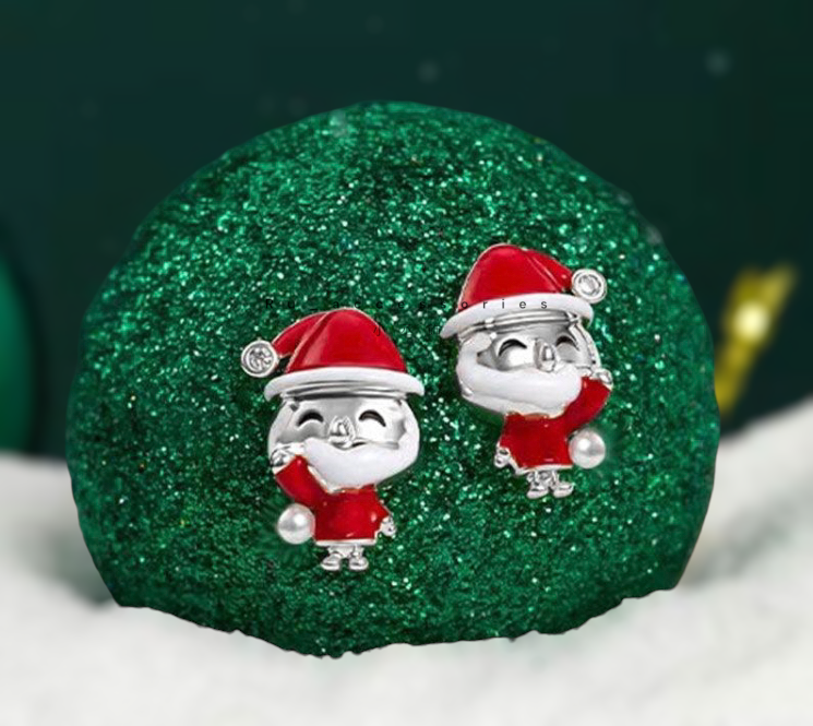 可愛無極限聖誕老公公耳環 金銀兩色 #34