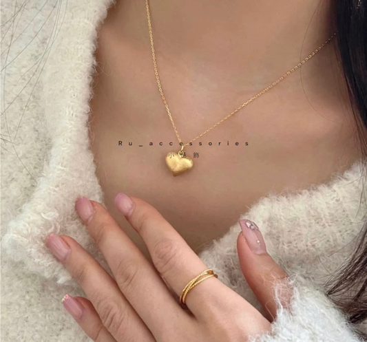 氣質拉絲愛心細鏈 40+5cm $390 #131