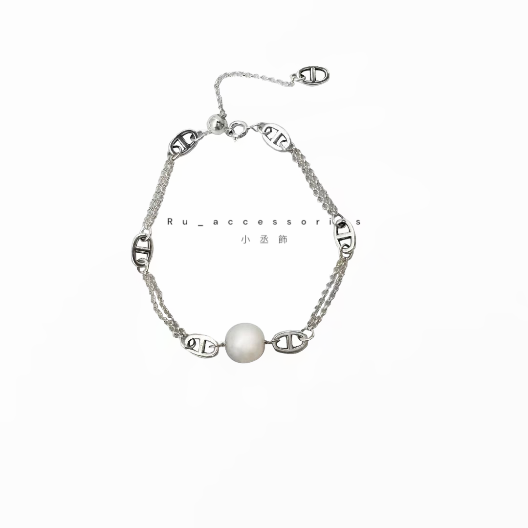 淡水珍珠搭上豬鼻既甜美有個性手鍊調節珠#71