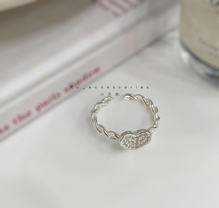 愛心微鑲開口戒$260 #514