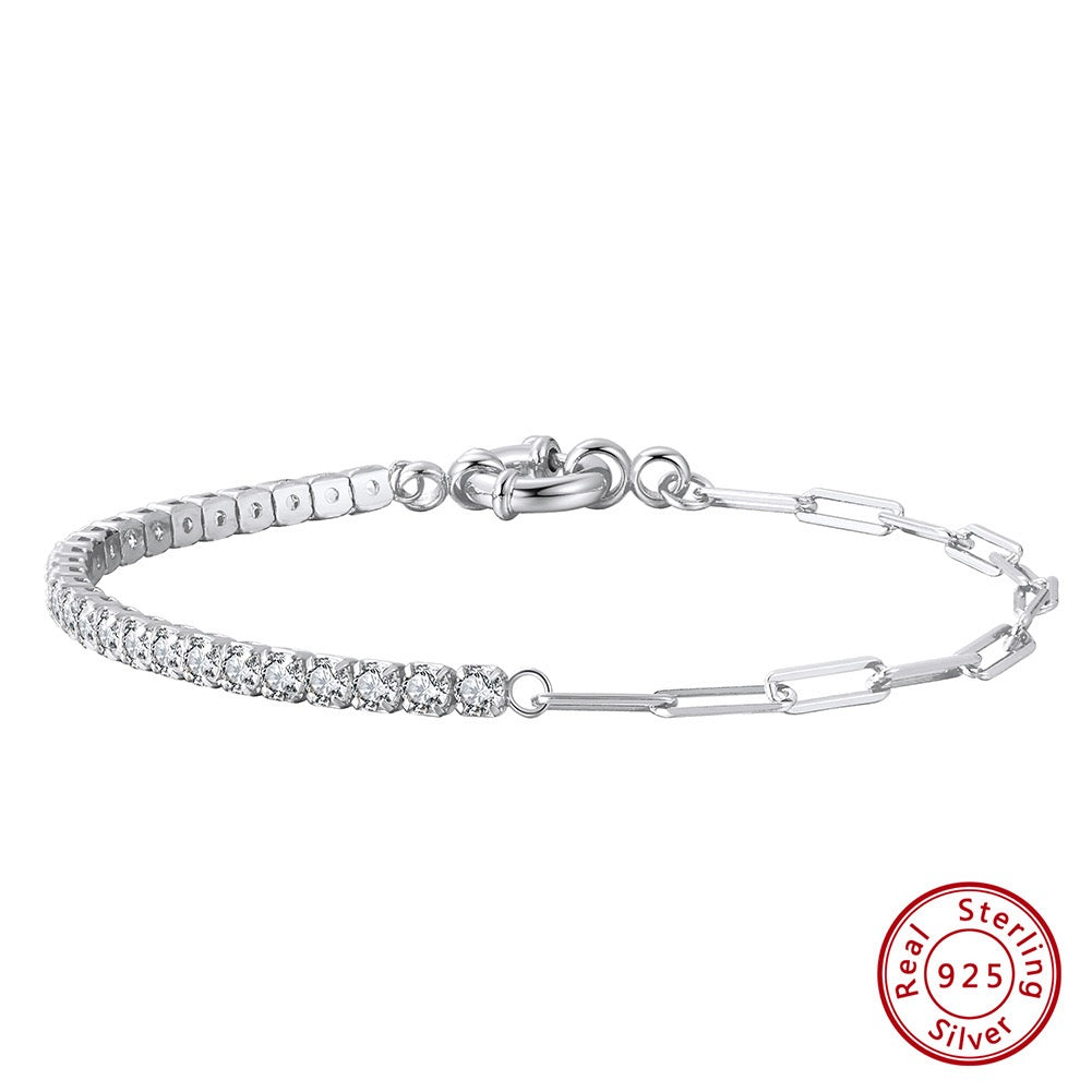 小丞飾
S925純銀手鍊 3mm鑲鑽拼接回形鏈 氣質女生手飾 $1290
金銀兩色
總長18公分 小手往內扣 B601116