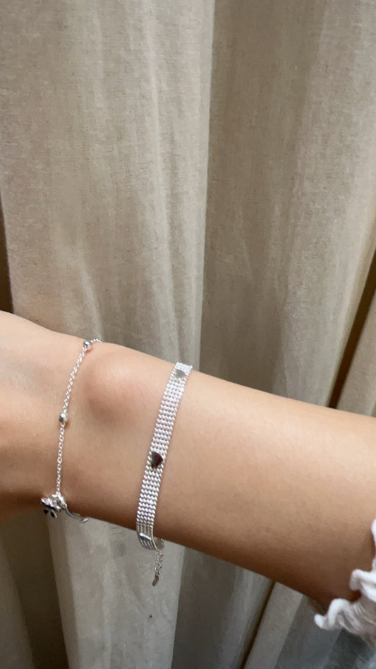 小丞飾 韓國製造最新款超可愛的五層珠珠錶帶手鍊 16+3公分愛心款$990 #146