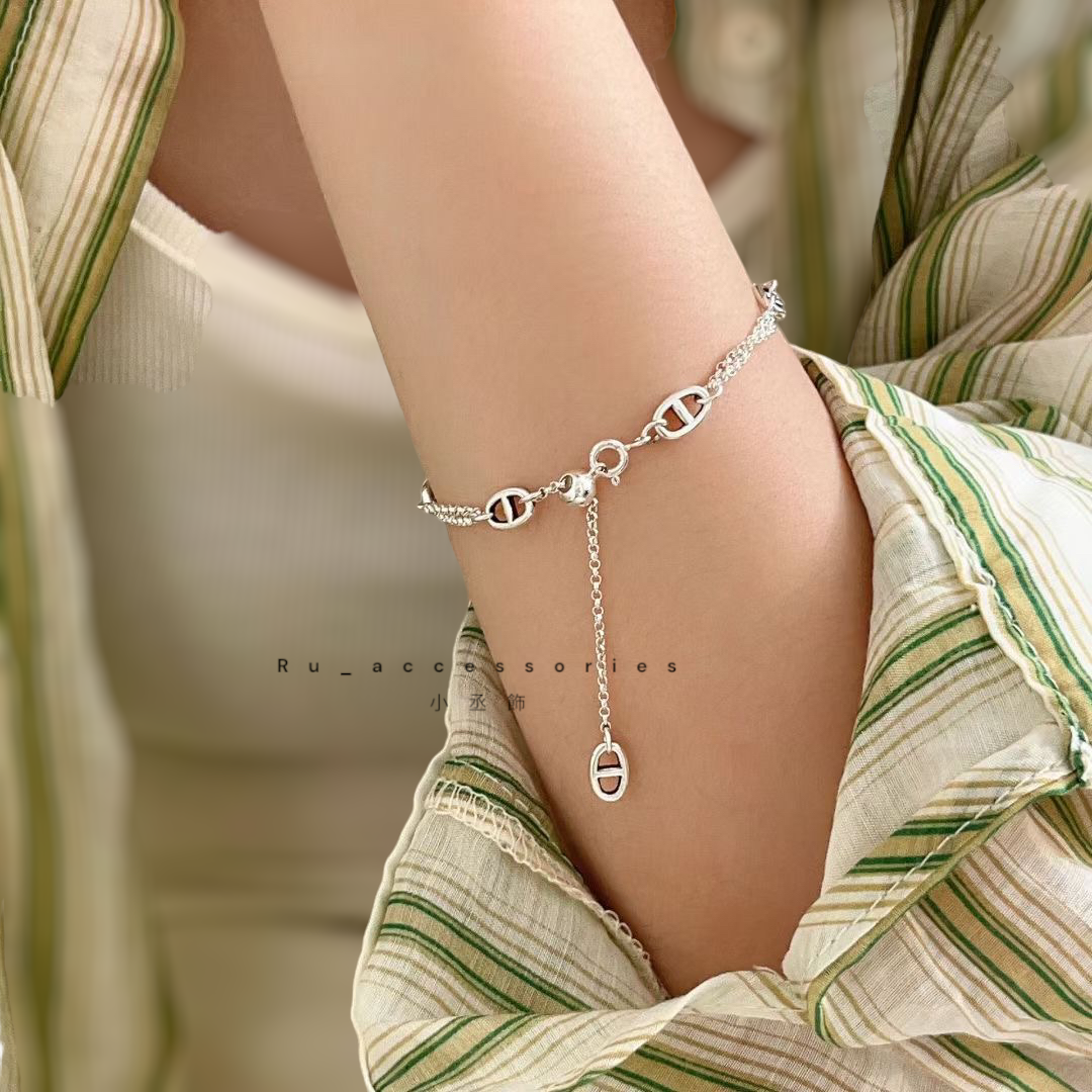 淡水珍珠搭上豬鼻既甜美有個性手鍊調節珠#71