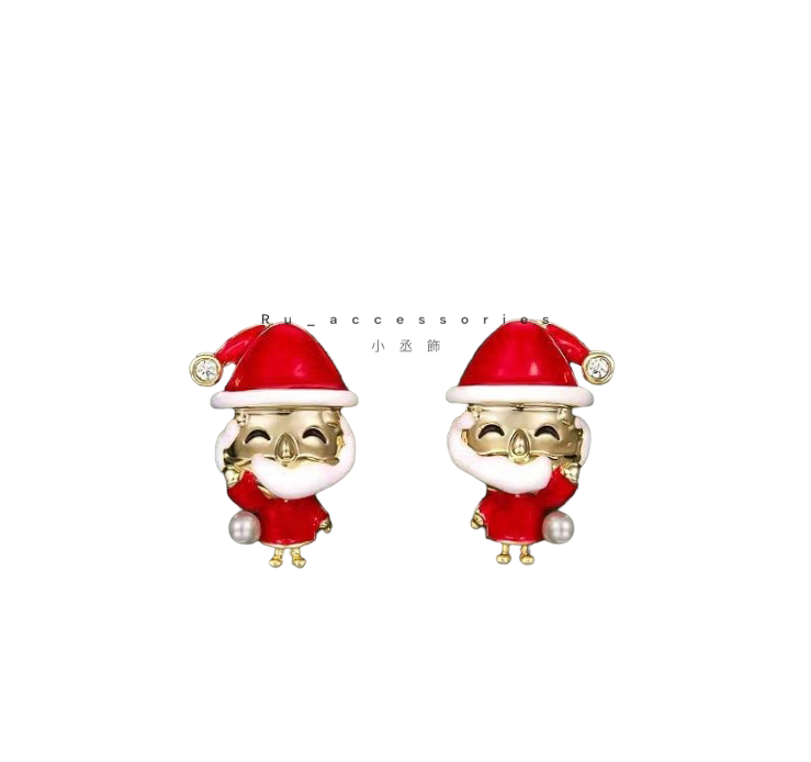 可愛無極限聖誕老公公耳環 金銀兩色 #34