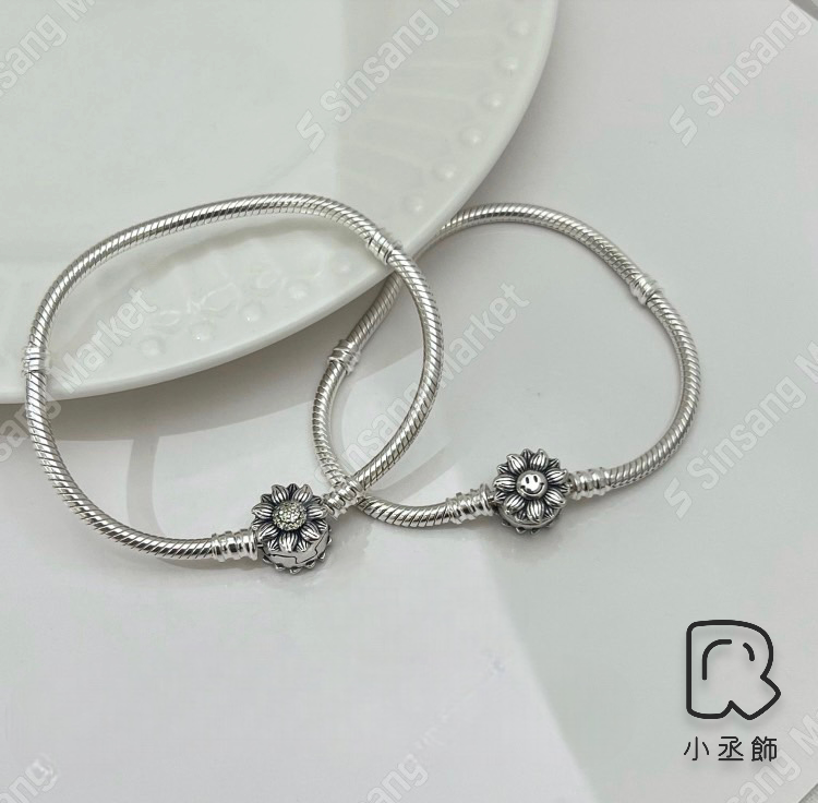 小丞飾 韓國製造超好看小潘風 可以自己串珠的重工太陽花笑臉蛇骨手鍊/手環$1790 #139