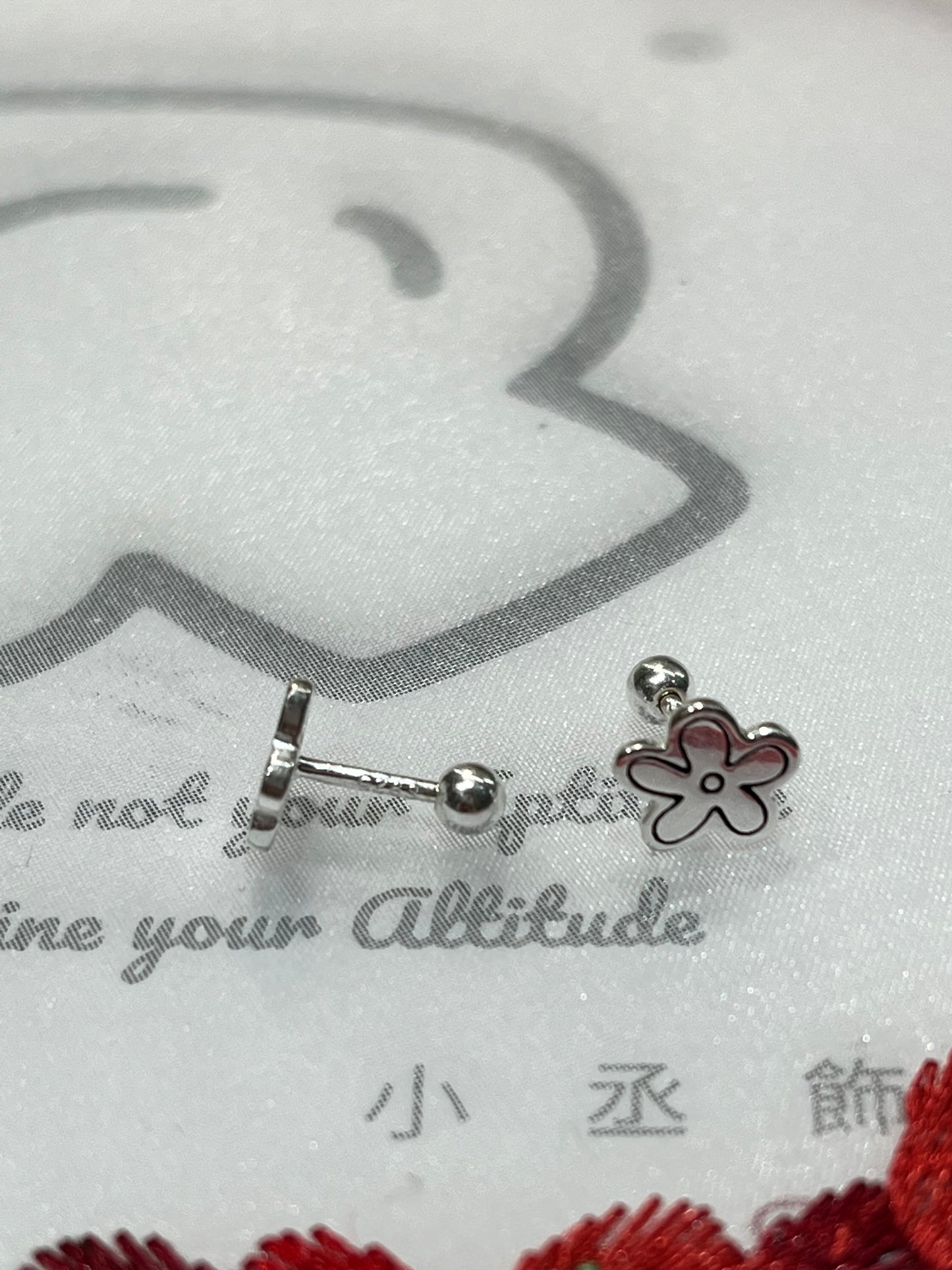 小丞飾 小花轉珠耳環 $160 珠珠3mm , 耳針 7mm #128
