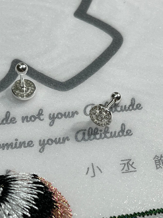 小丞飾 韓國製造 微鑲笑臉😊轉珠耳環 珠珠3mm, 耳針6mm #E6032719
