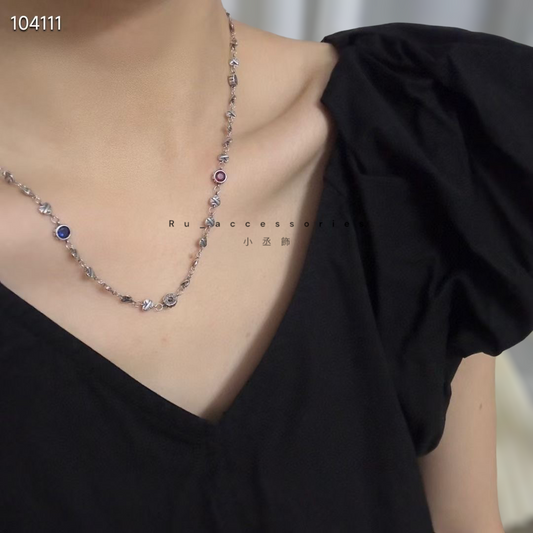 彩鑽復古愛心項鍊 #32