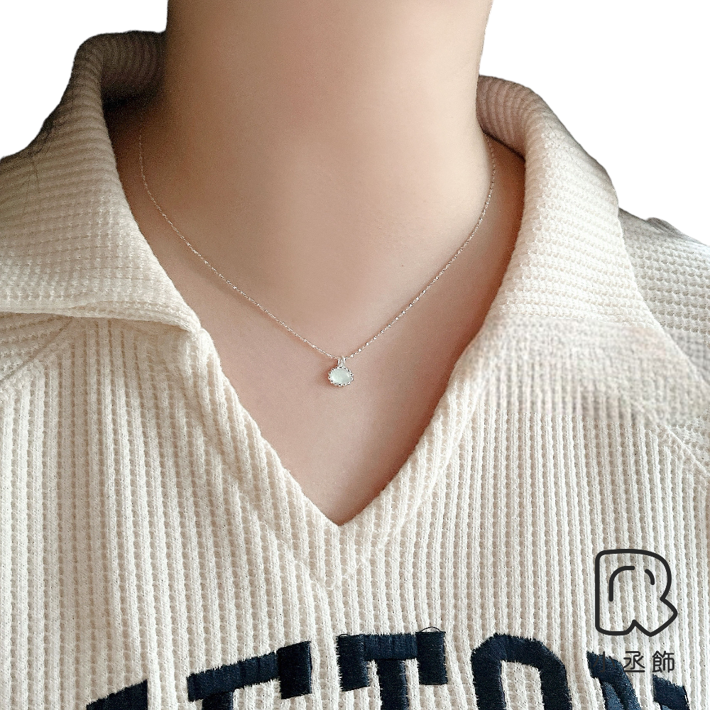 小丞飾 S925 綠色貓眼寶石項鍊 40+5cm $690 #59