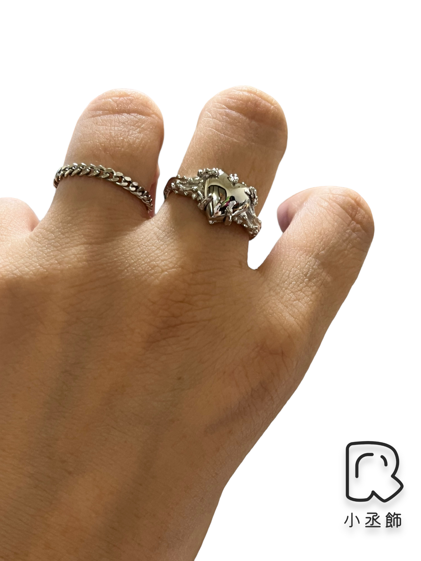 小丞飾 荊棘愛心開口戒 $390 縮到最小約港碼12 #502