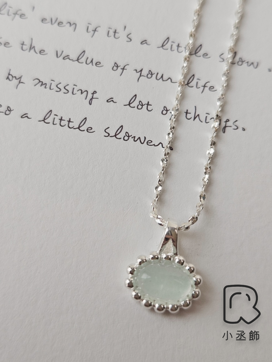 小丞飾 S925 綠色貓眼寶石項鍊 40+5cm $690 #59