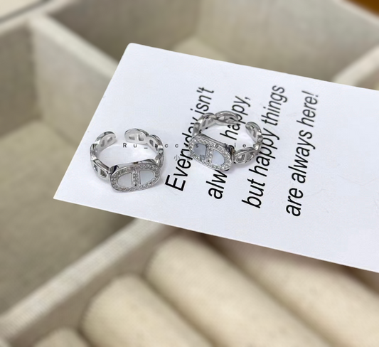 微鑲鑽白貝豬鼻好看到爆戒指 #405