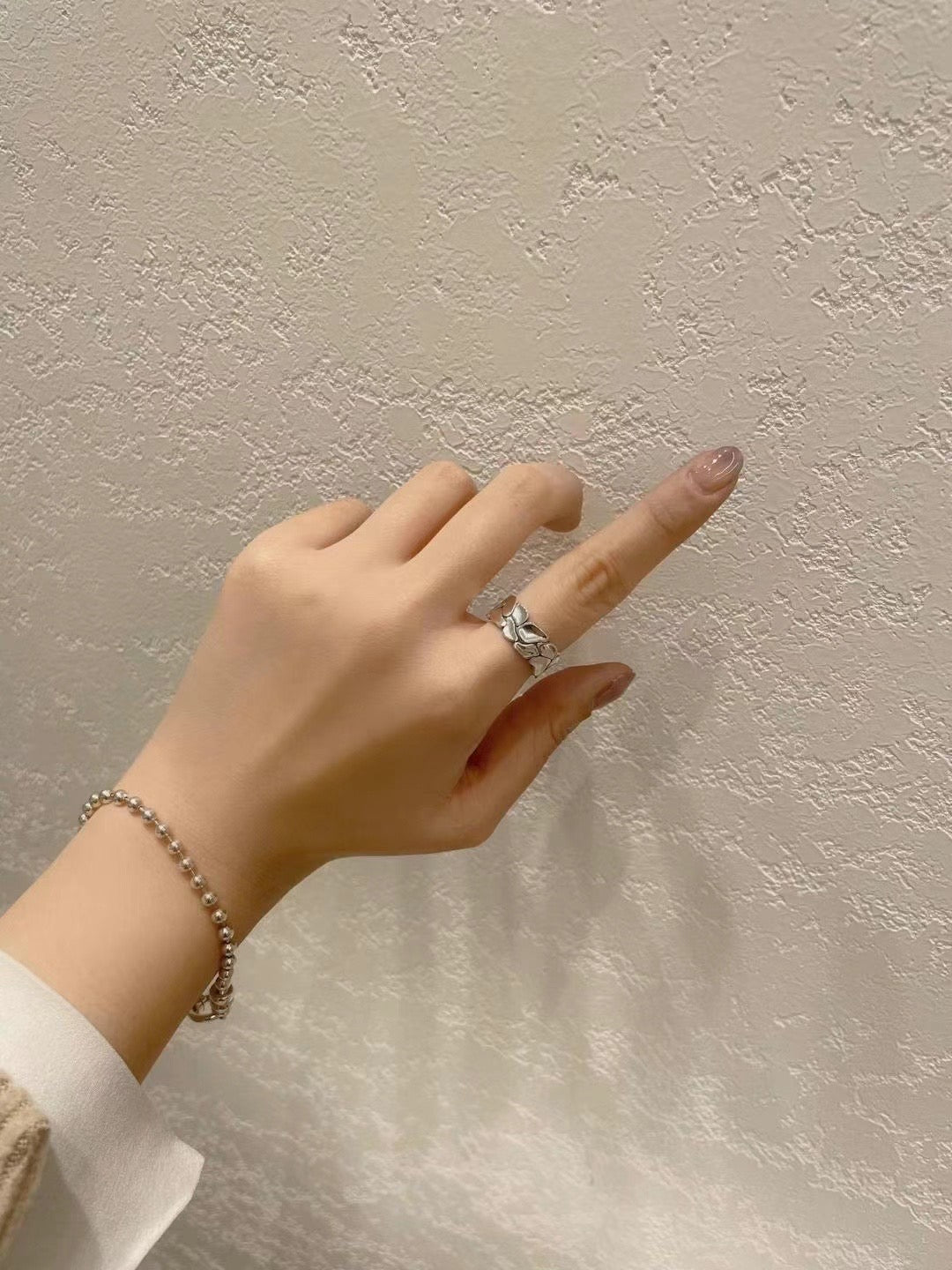 小丞飾正韓製造韓國拼圖實心不規則熔岩開口戒 #523