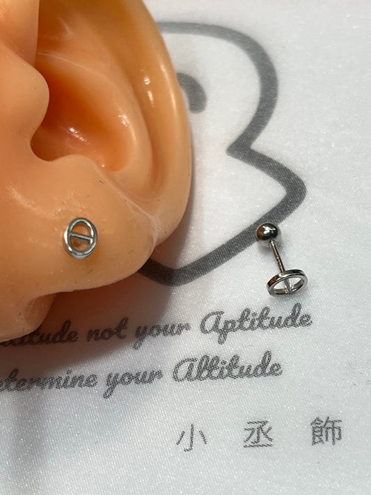 小丞飾 豬鼻子轉珠耳環 珠珠3.5mm E703273
