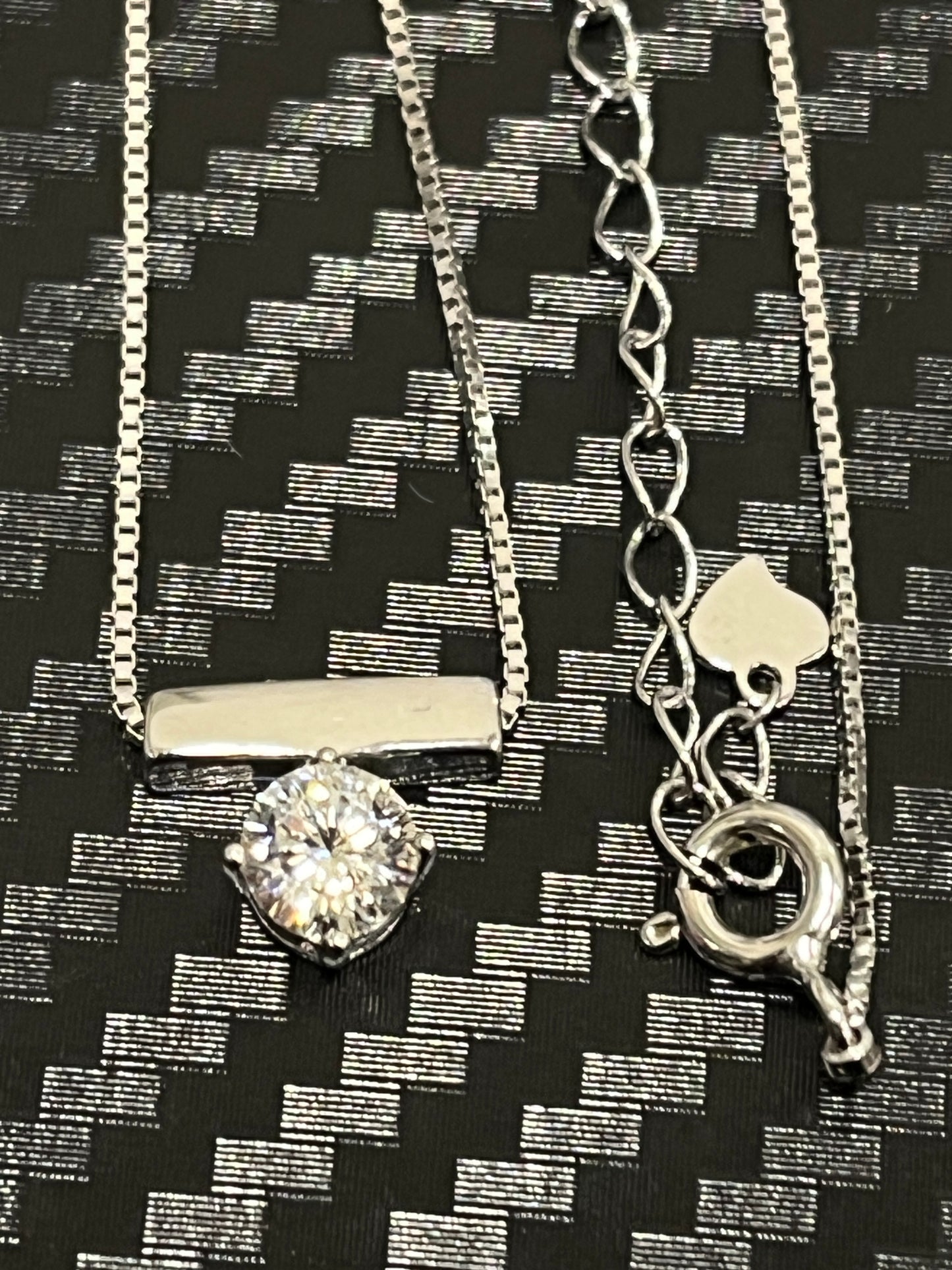 小丞飾-莫桑鑽50分 一字型圓鑽項鍊40+5公分 N6031525