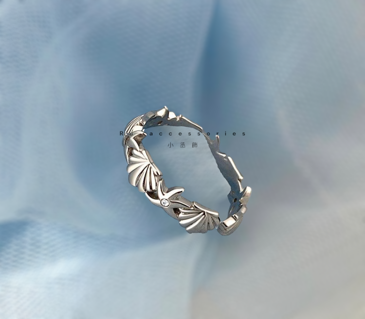 浪漫貝殼星開口戒 $404