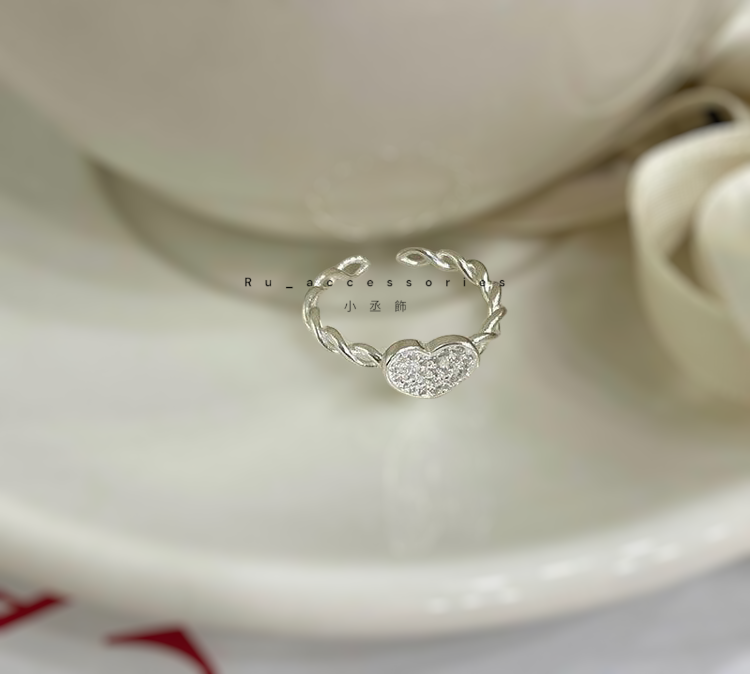 愛心微鑲開口戒$260 #514