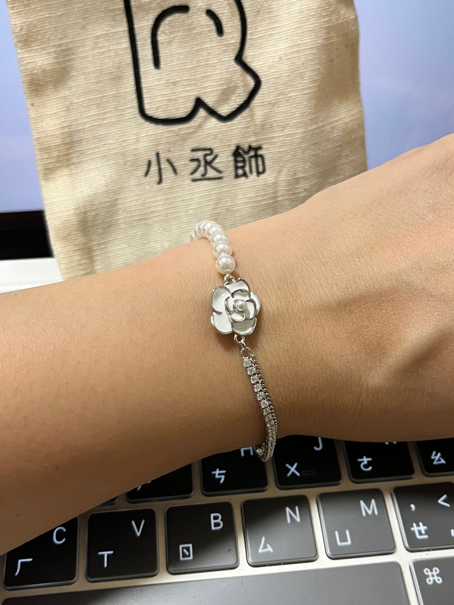小香風珍珠小鑽手鍊#50