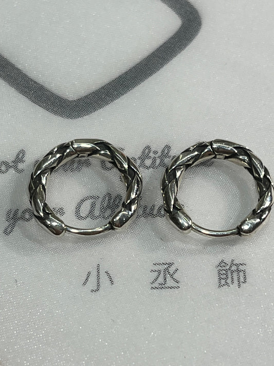 小丞飾 韓國製造 菱格紋圈口耳環 三款