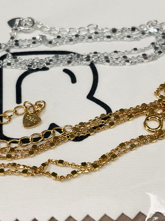 小丞飾 方糖方塊素鏈 $360 ,39+5公分 #90