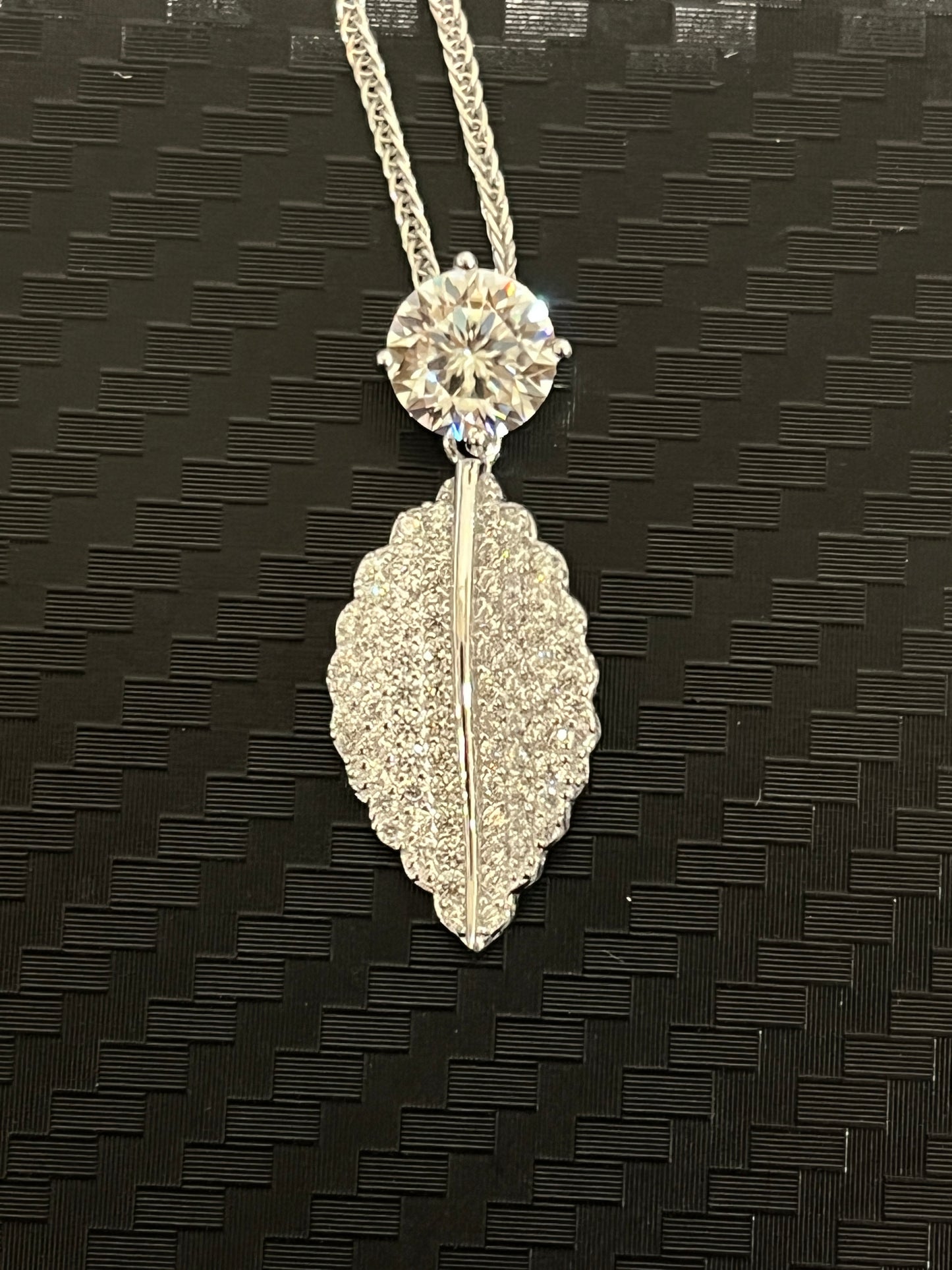 小丞飾-莫桑鑽1ct -超級美葉子🍃項鍊 46公分 抽拉鏈設計 N6031514