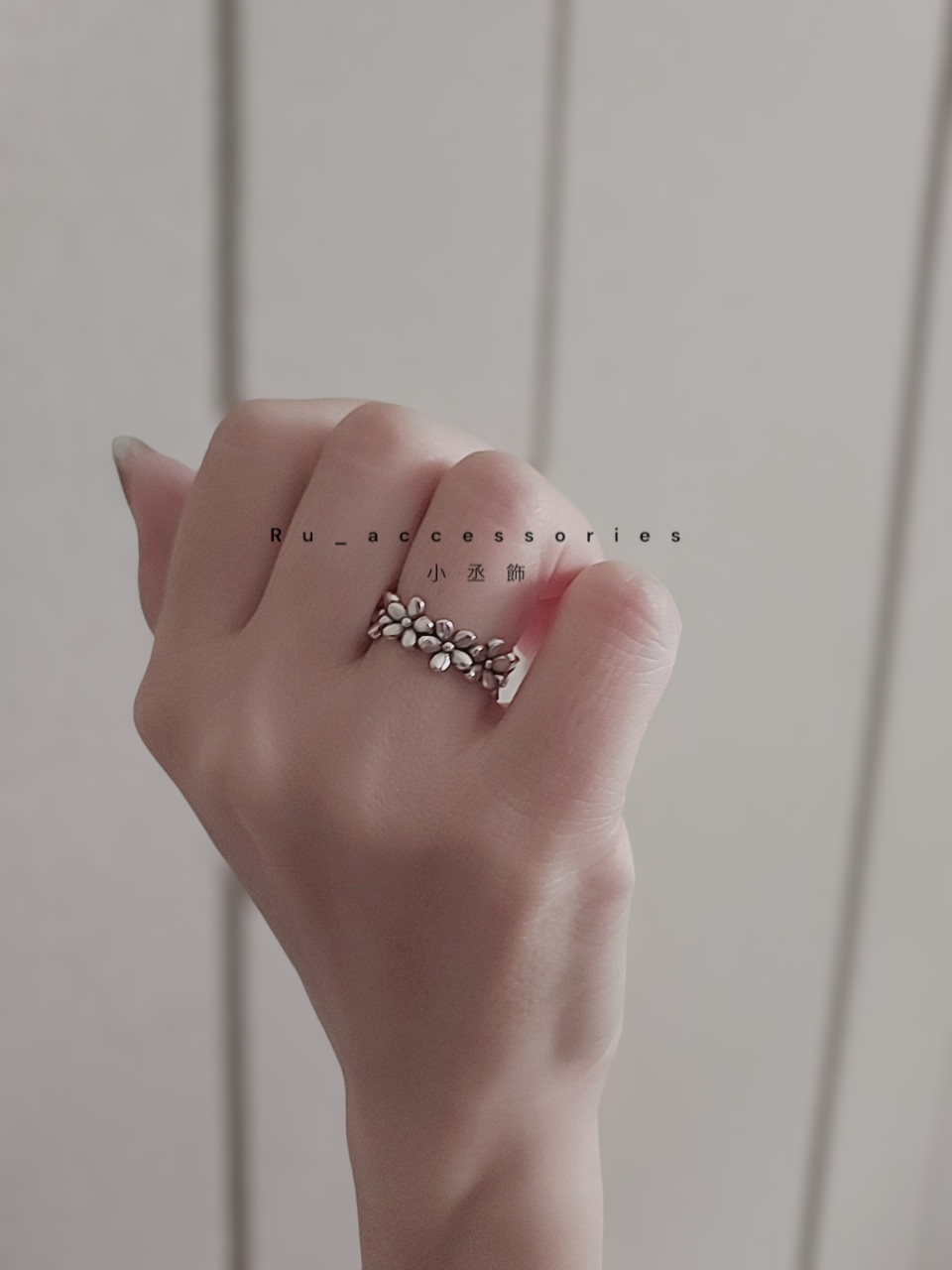 可愛爆表立體滿版五瓣花開口戒 #36