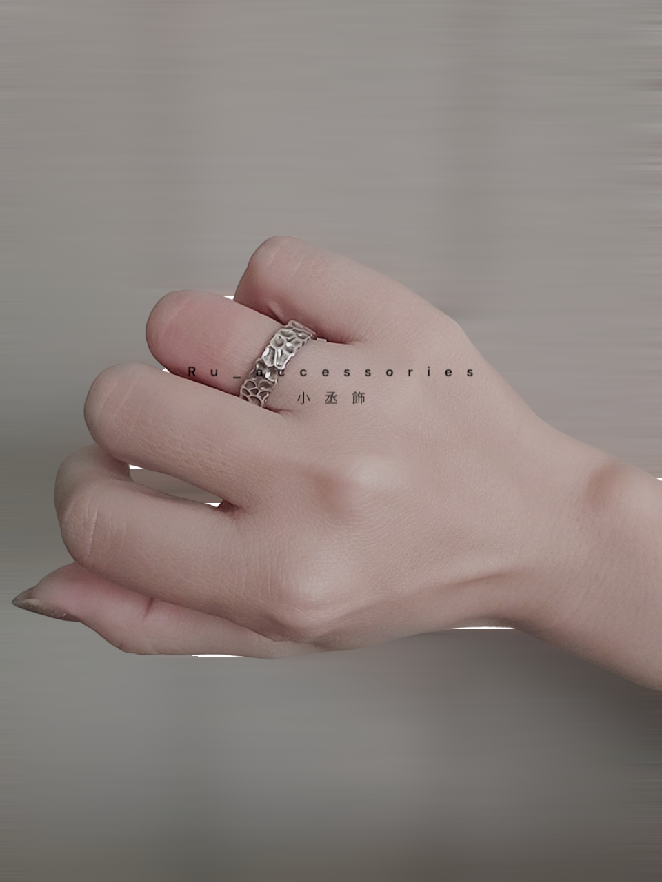 熔岩復古做舊開口戒 #311