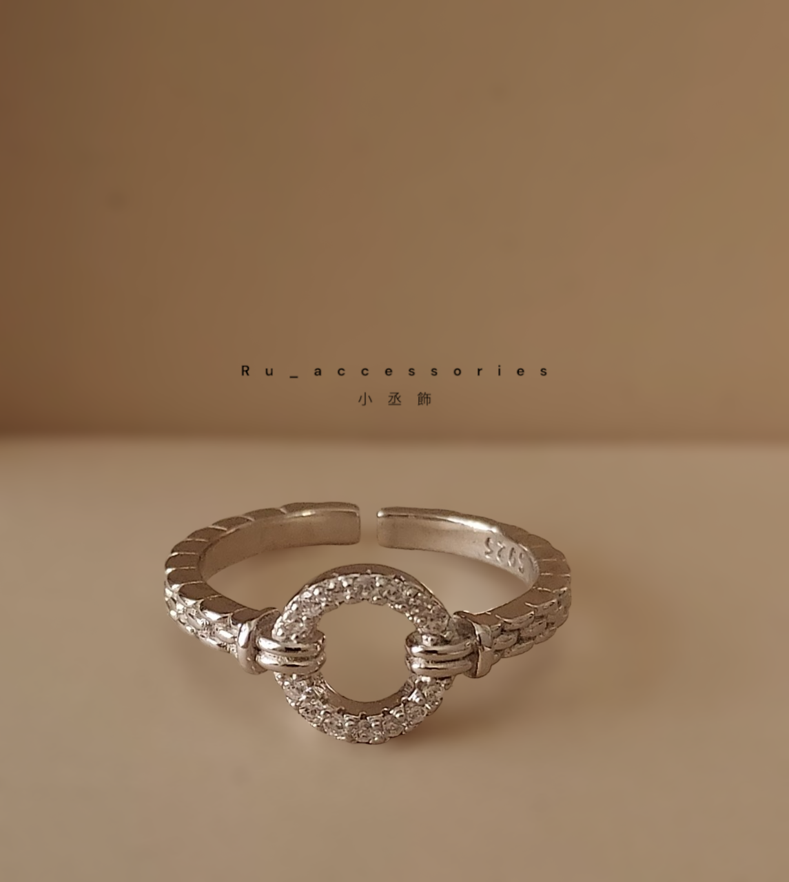 絕美微鑲經典單圈開口戒 #73