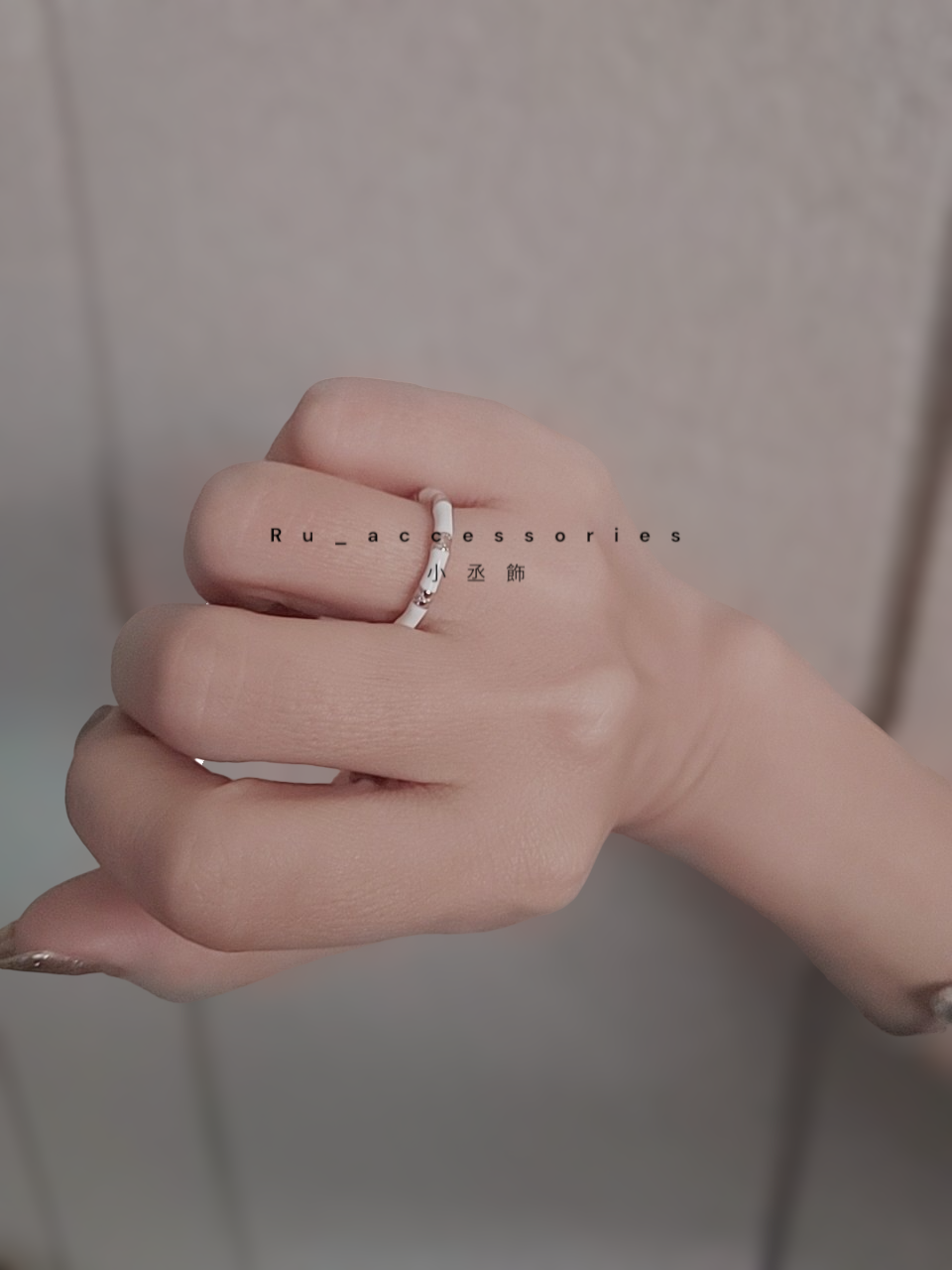 記憶中的黑白配-開口戒 #75