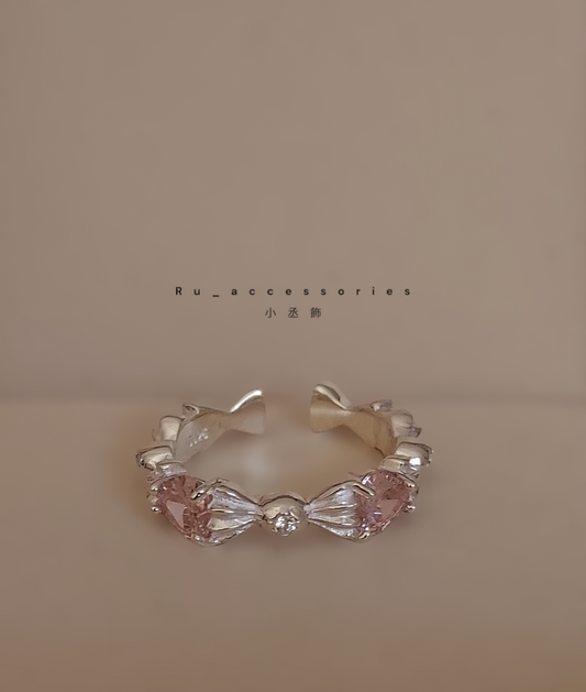 甜甜糖果來一口-粉鑽開口戒 #61