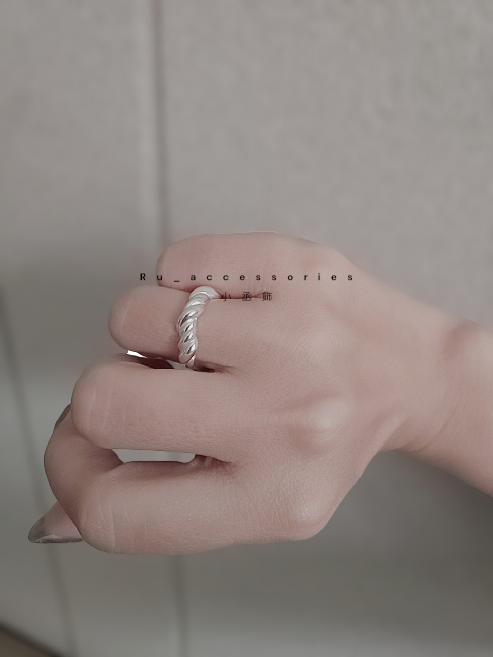 超特別不規則波浪麻花開口戒 #2