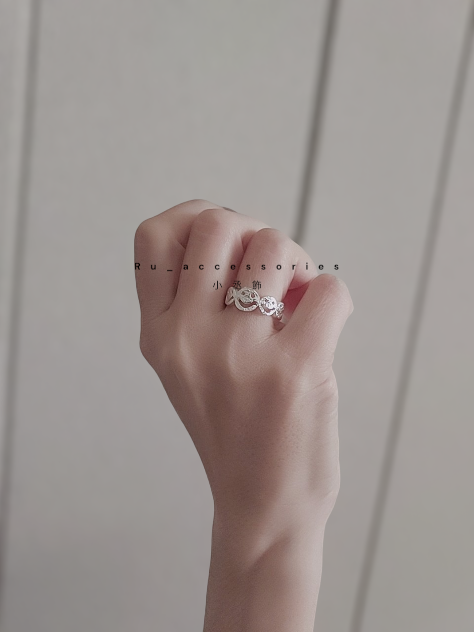 每天笑臉多一些熔岩亮銀開口戒 #50