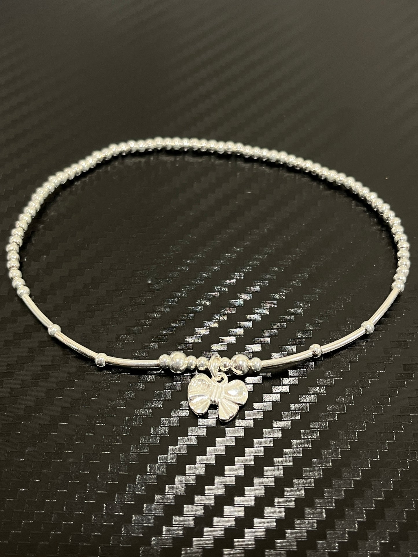 小丞飾 佩戴超方便的彈力繩蝴蝶結🎀圓珠腳鏈$890 #A601021