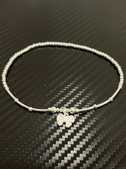 小丞飾 佩戴超方便的彈力繩蝴蝶結🎀圓珠腳鏈$890 #A601021