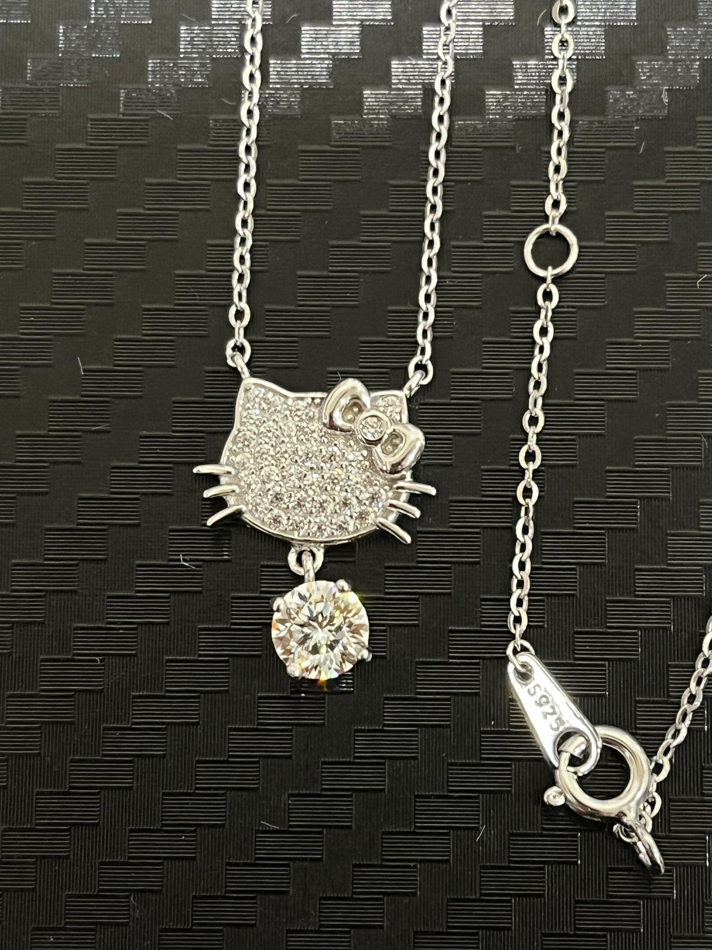 小丞飾-莫桑鑽50分-可愛貓咪項鍊 -40+2+3公分 N6031519