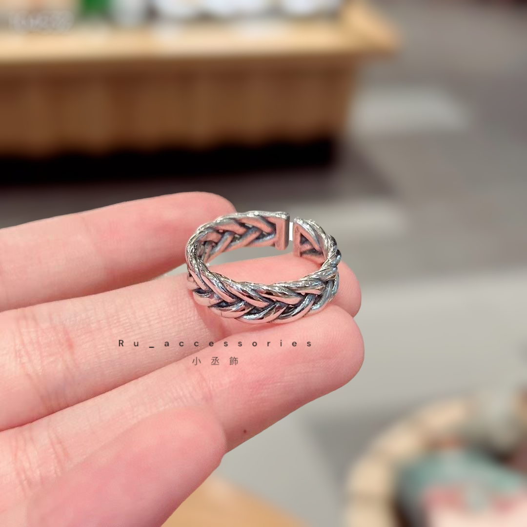 厚版麻花開口戒＃160