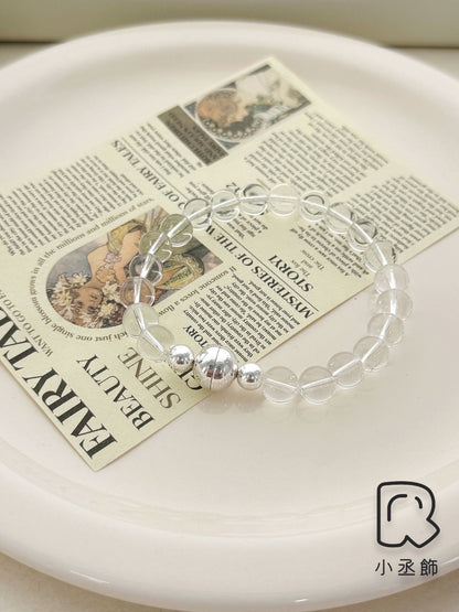 小丞飾 一繫即可扣上，磁鐵設計扣頭一秒上手手鍊上手不卡卡，適合14-17公分手圍❤️ 韓國製造 
透明水晶$690
淺橘月光石$790
多色乳白淺灰水晶海藍寶$890 #B601024