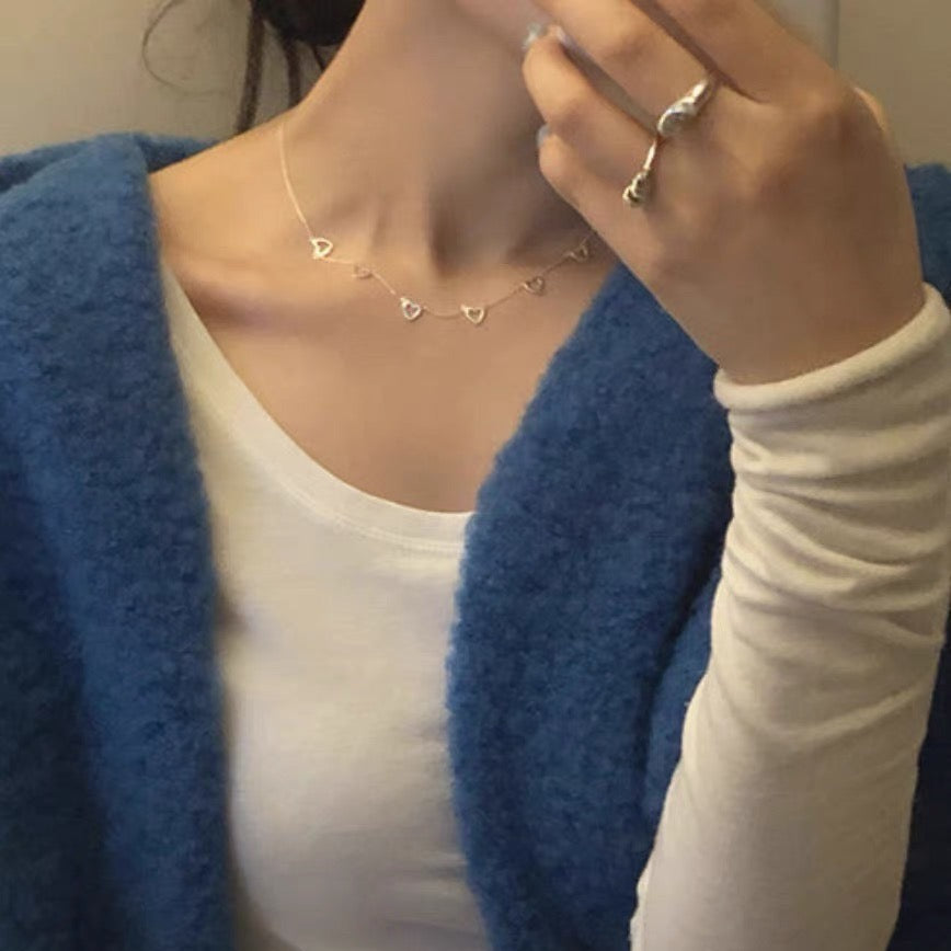 小丞飾_韓國飾品 925 鏤空愛心 項鍊，上身愛心服貼 非常百搭好看
$590 
41+4公分
#1031-3N