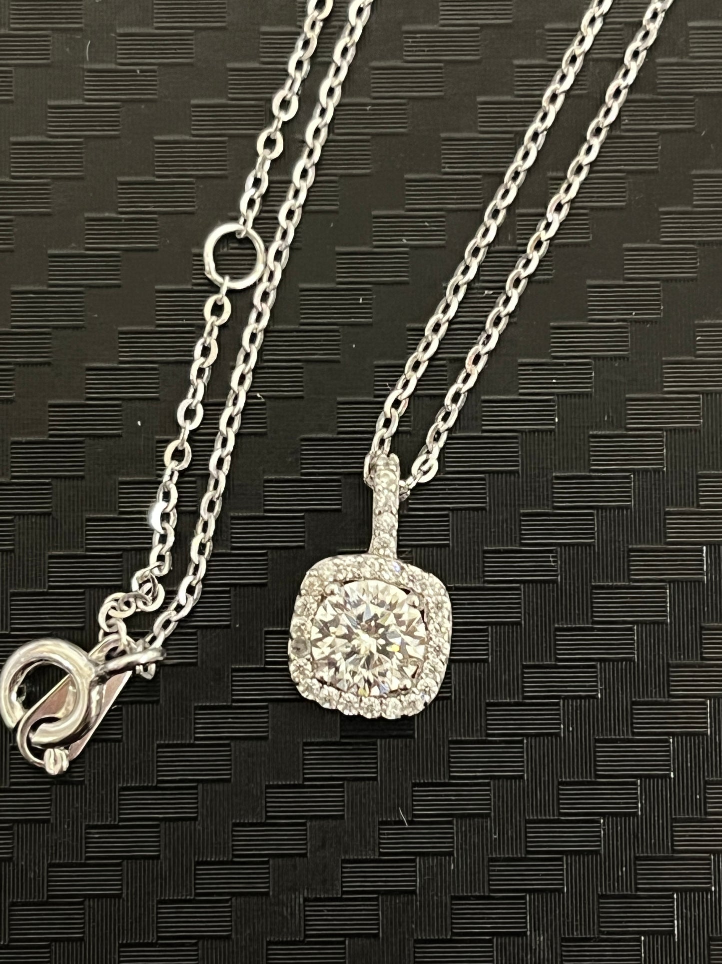 小丞飾-莫桑鑽50分-方鑽項鍊 40+2+3公分 N6031507