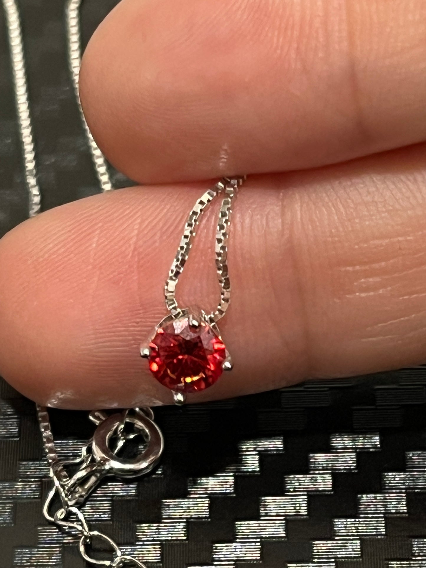 小丞飾-莫桑鑽-50分 紅鑽盒子鏈 40+5公分 N6031502