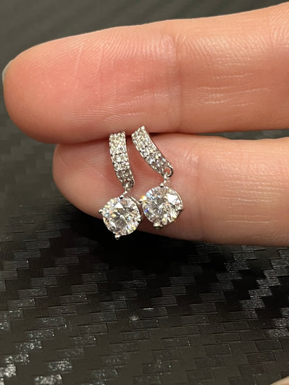 小丞飾-莫桑鑽50分-圓鑽墜耳釘 E6031410