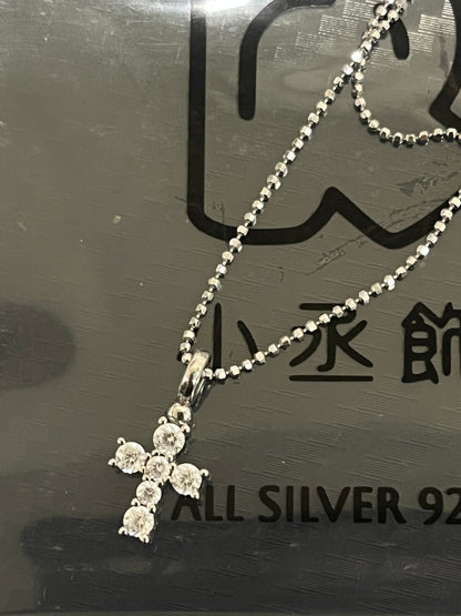 小丞飾 閃珠切割圓珠十字架項鍊 40+5公分 $890。#N601031